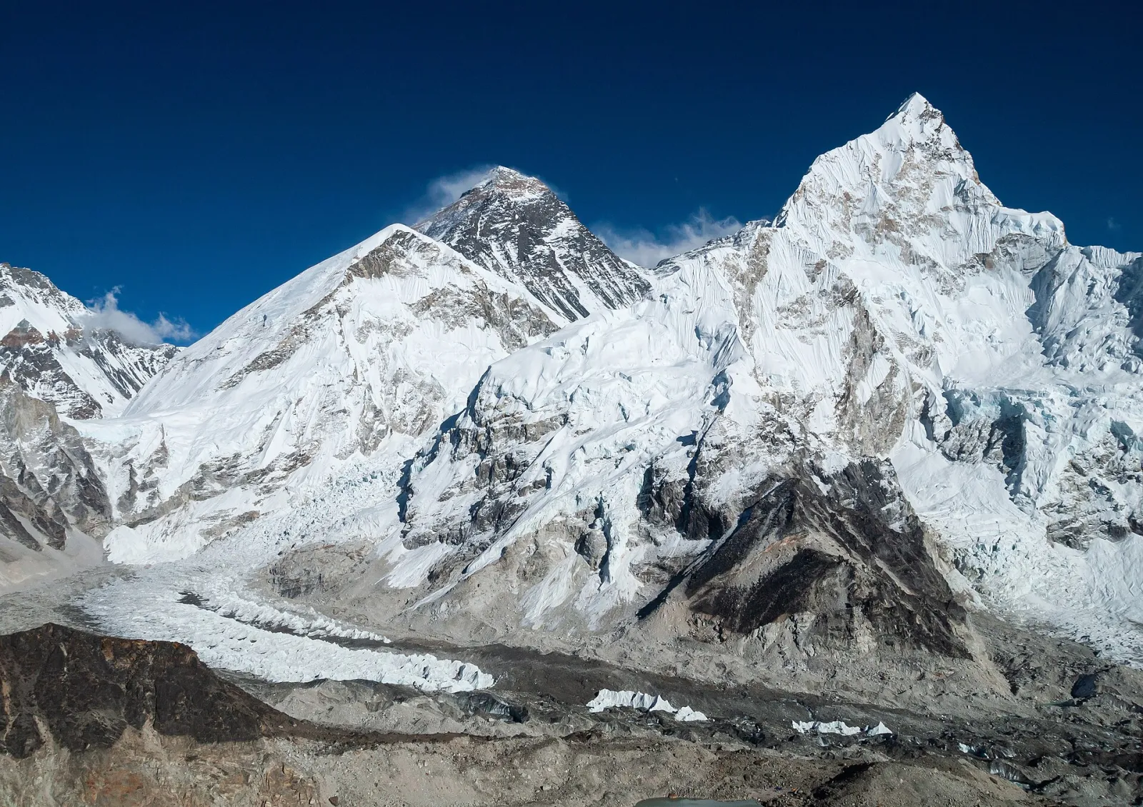 Mount Everest rising above the Khumbu region