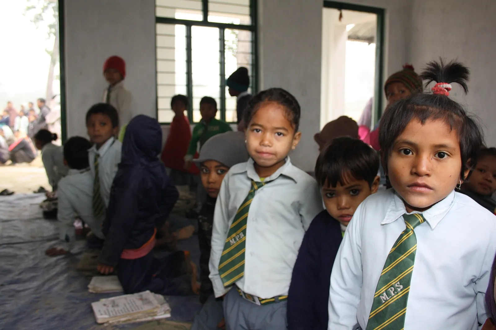 Nepali schoolchildren in a classroom